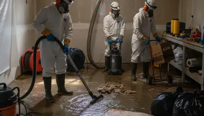 Basement flood cleanup in Montgomery, AL for standing water and storm damage restoration
