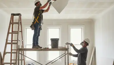 Ceiling water damage repair in Montgomery, AL for homes with leak stains and restoration work