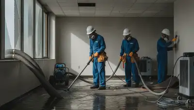 Commercial water damage restoration in Montgomery, AL with moisture removal equipment