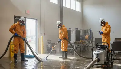 Emergency water removal team in Montgomery, AL extracting standing water from a home