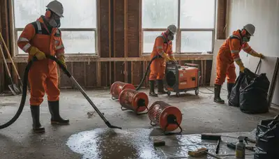 Flood damage cleanup crew serving Montgomery, AL for 24/7 water damage restoration