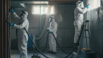 Montgomery, AL mold removal experts inspect water damage in a home for 24/7 restoration service