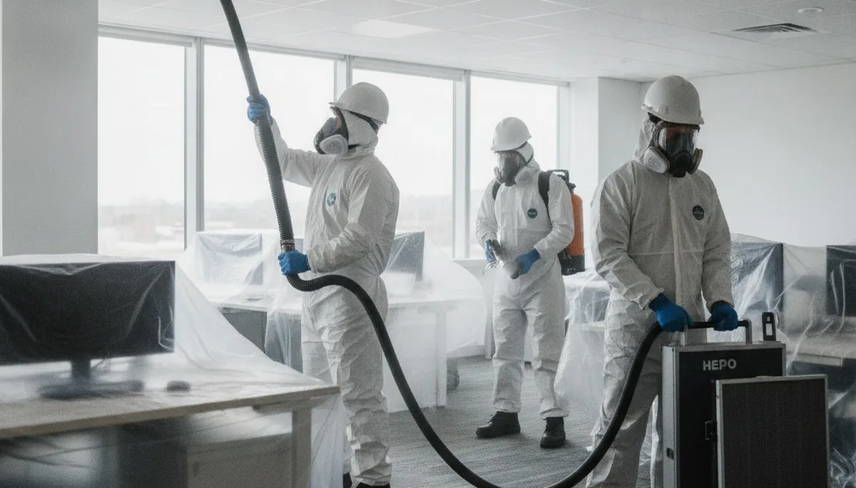 Odor removal technician treating moisture smells after water damage in Montgomery, AL