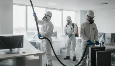 Odor removal technician treating moisture smells after water damage in Montgomery, AL