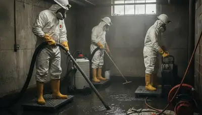 Montgomery, AL sewage cleanup team removing contaminated water from a home