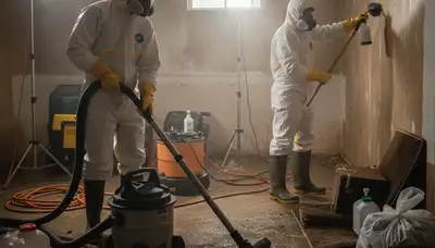 Sewer backup cleanup team in Montgomery, AL removing sewage and drying water damage