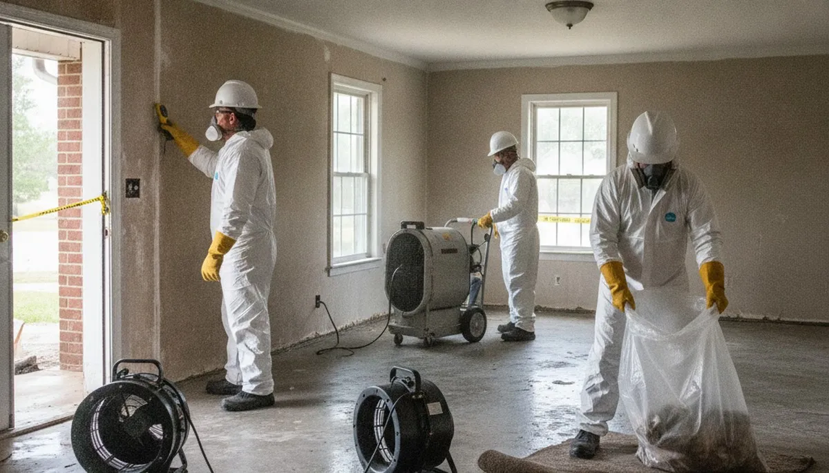Water damage restoration team in Montgomery, AL providing emergency cleanup and drying services