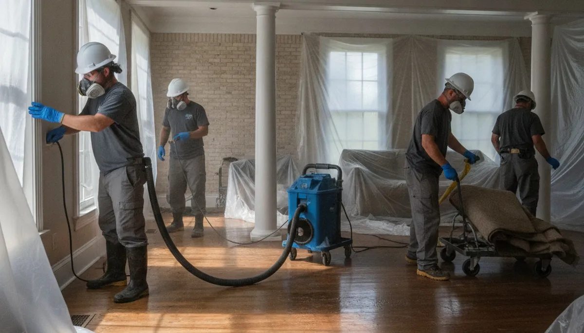 Water damage restoration team in Montgomery, AL providing emergency cleanup and drying services