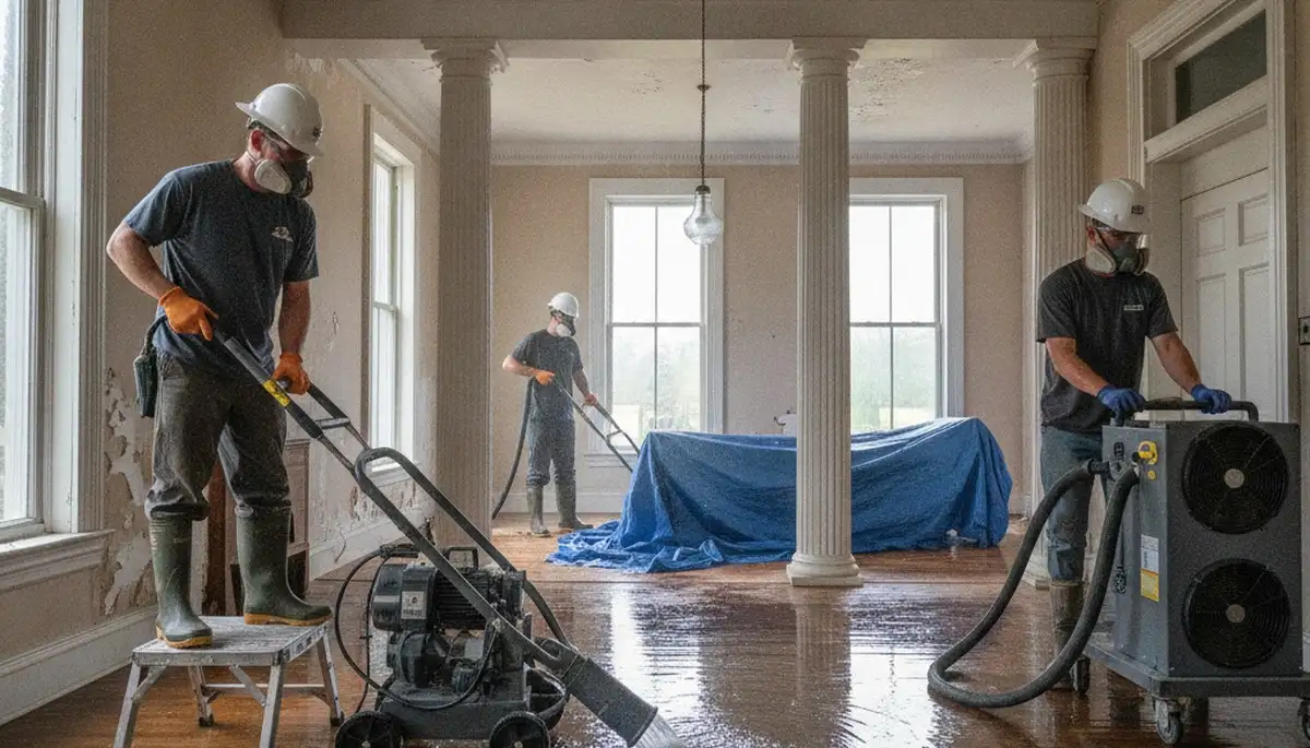 Water damage restoration team serving Montgomery, AL for emergency cleanup and drying