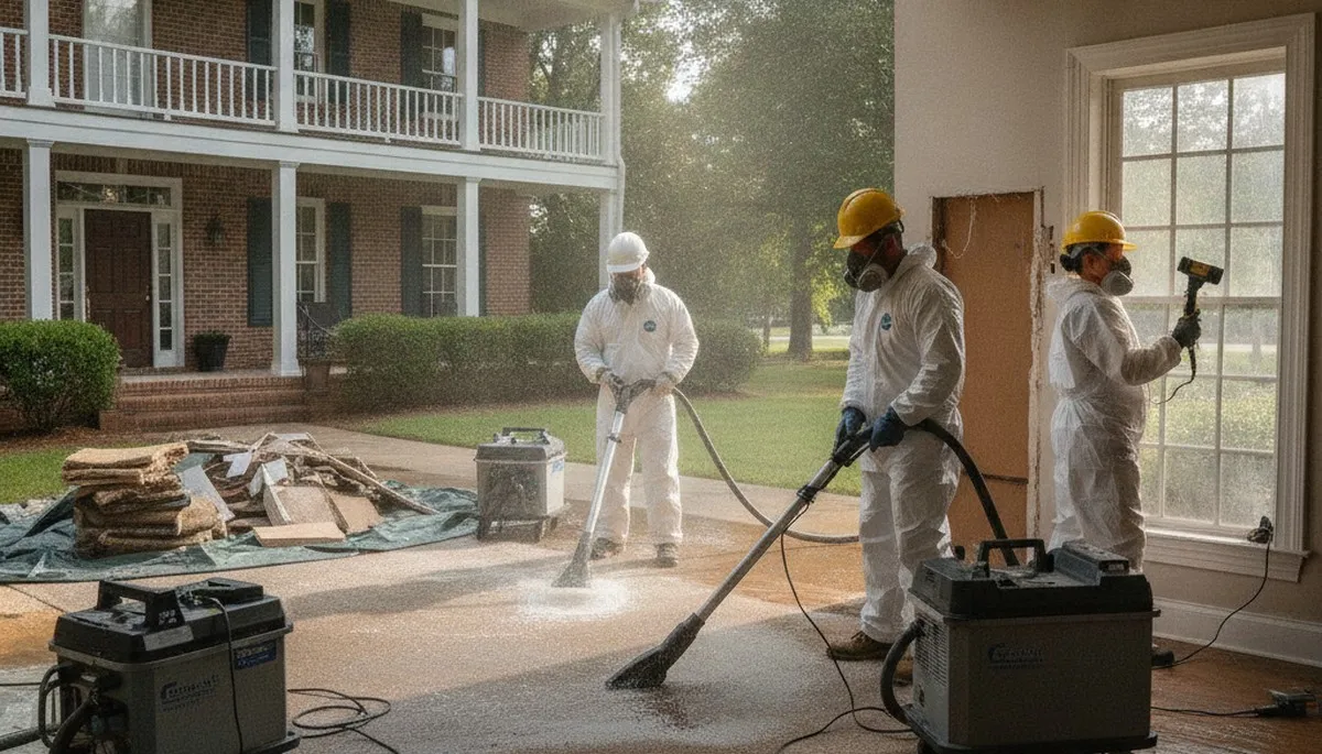 Water damage restoration team in Montgomery, AL providing emergency cleanup and water extraction services