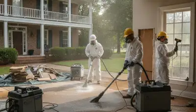 Water damage restoration team in Montgomery, AL providing emergency cleanup and water extraction services