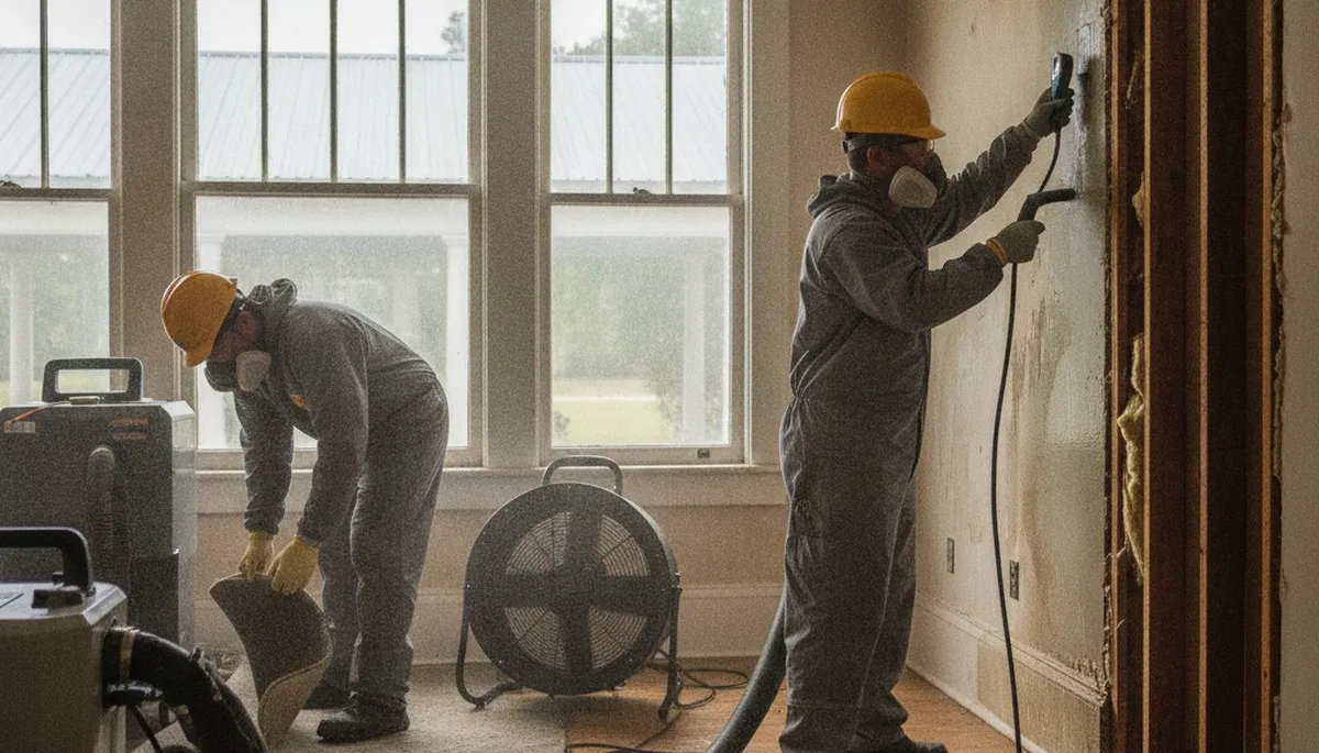 Water damage restoration team in Montgomery, AL providing emergency cleanup and repair services