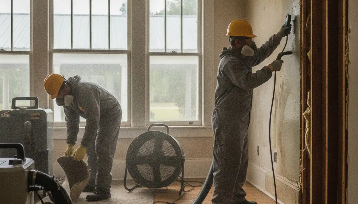 Water damage restoration team in Montgomery, AL providing emergency cleanup and repair services