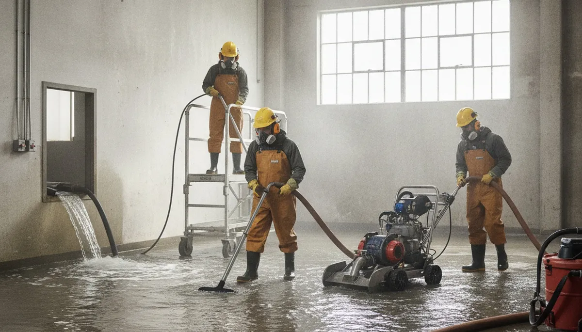 Water extraction truck serving Montgomery, AL for fast 24/7 water damage cleanup