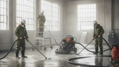 Water extraction team removing standing water in Montgomery, AL home after water damage